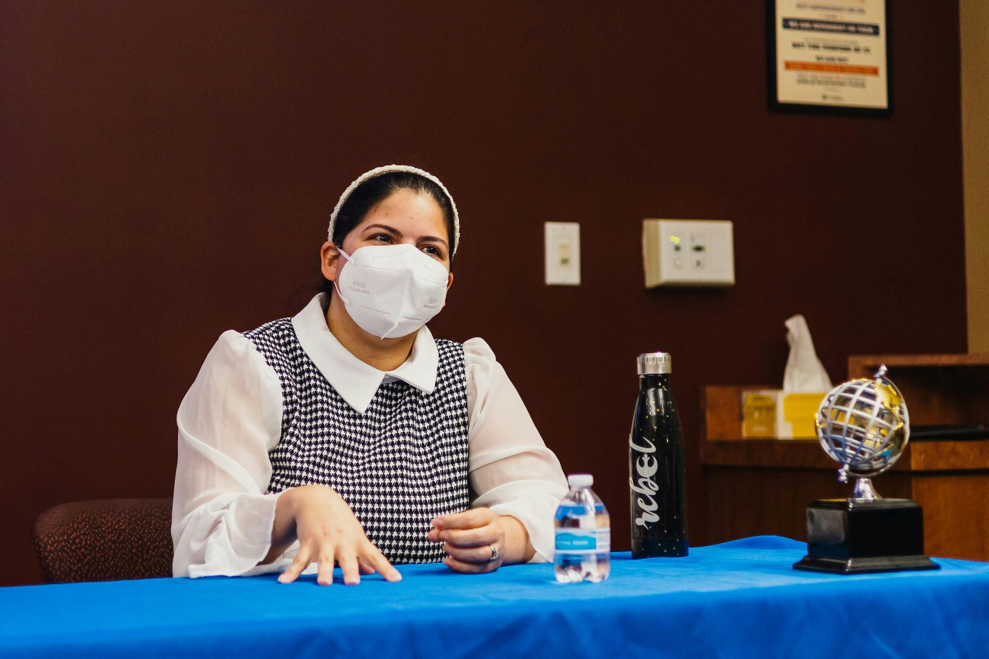 Commissioner Reina Saco pictured at the International Center on Tuesday, Feb. 13, 2024.