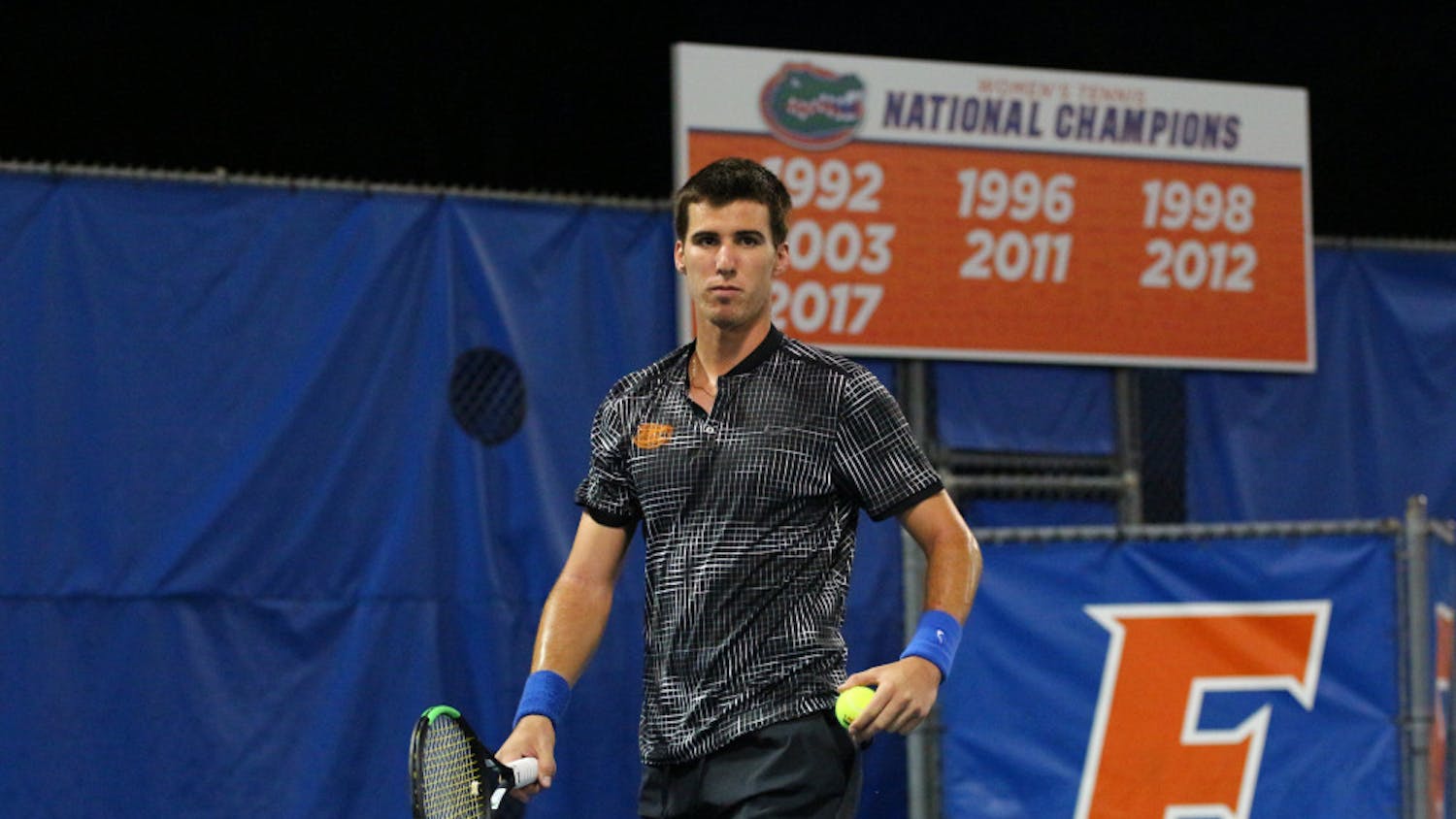 Senior Alfredo Perez was a two-time All-American for singles and doubles play in 2018.