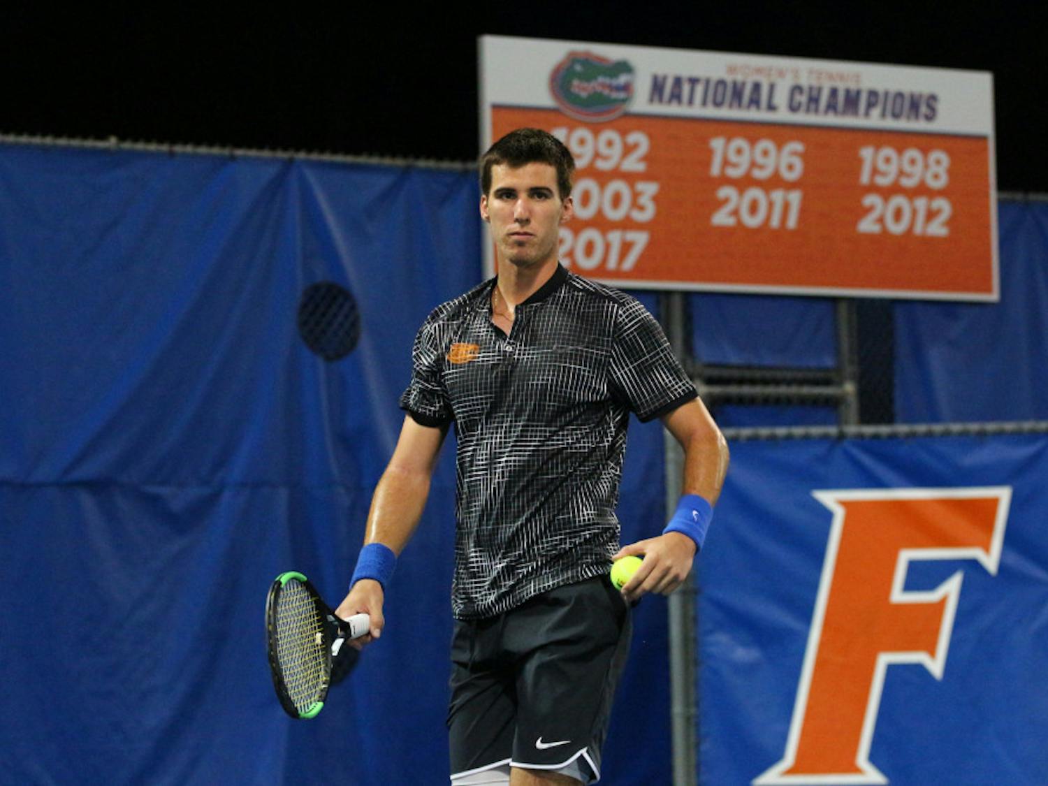 Senior Alfredo Perez was a two-time All-American for singles and doubles play in 2018.