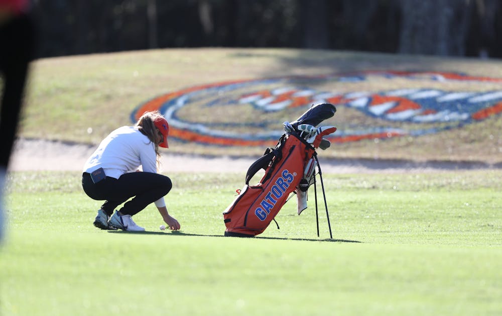 Addie Baggarly's now 3-under-par for the tournament and ties for 22nd. Photo courtesy of the UAA. 