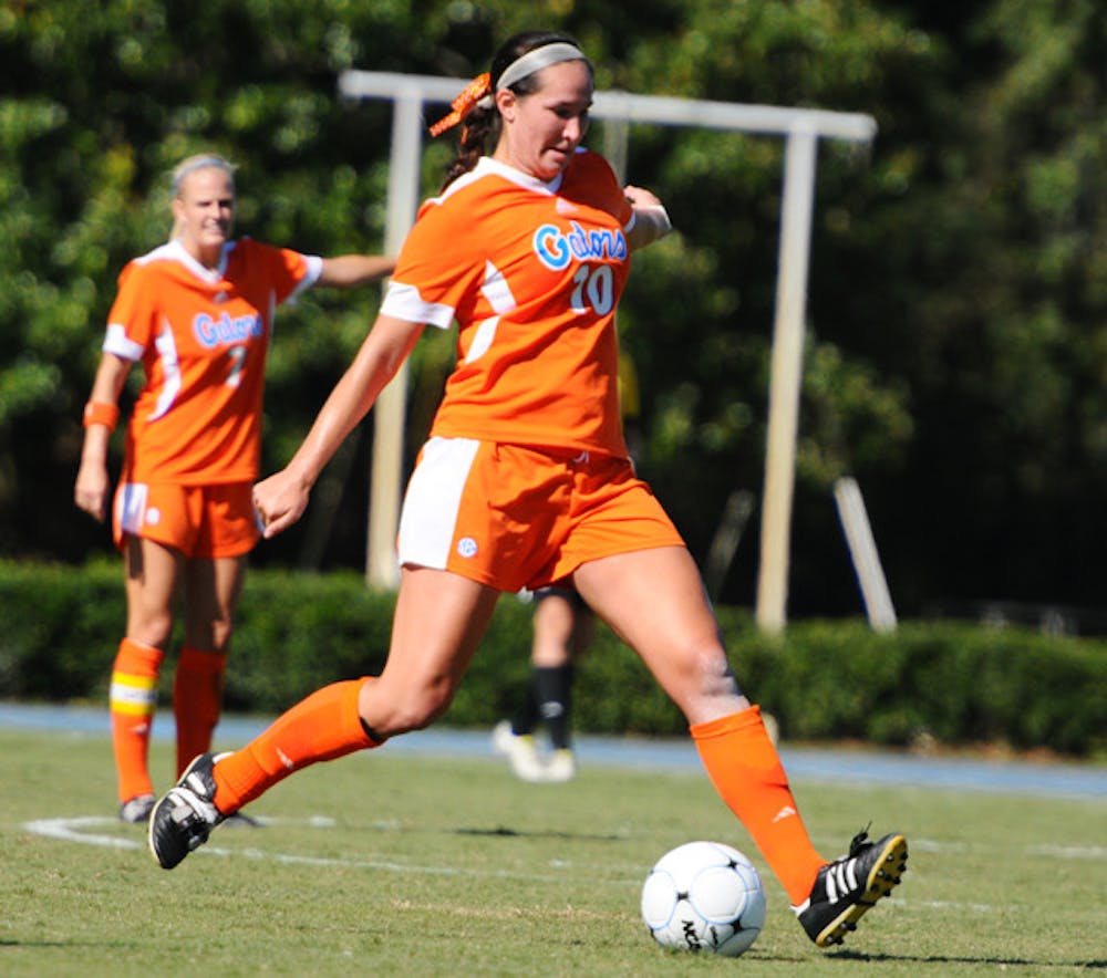 <p>Gators midfielder Holly King rooms with teammate Jo Dragotta. The chemistry from the seniors will help UF cope with the loss of All-American center back Kat Williamson.</p>