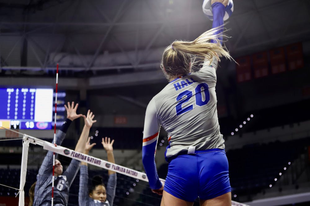 Sophomore outside hitter Thayer Hall was named the MVP of the Gators Invitational this weekend.