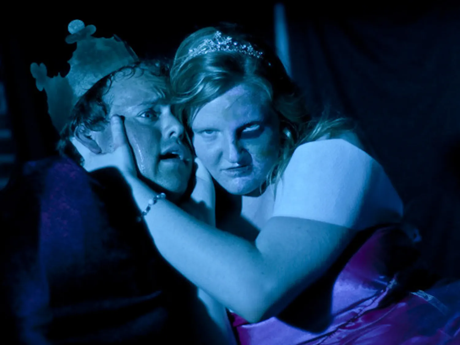 Sleeping Beauty, Lindsey Wuest, attacked her prince, Nick Parr, in the Sledd Hall basement as part of the "Haunted Thomas" Halloween attraction in 2010.