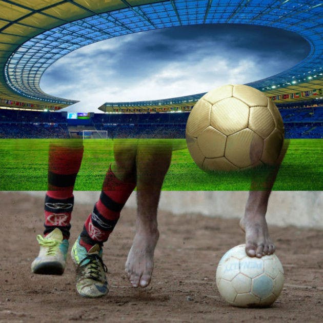 "World Cup Brazil: WAS IT NECESSARY TO KICK THAT BALL?" by Tjebbe van Tijen, used under CC BY-ND 2.0