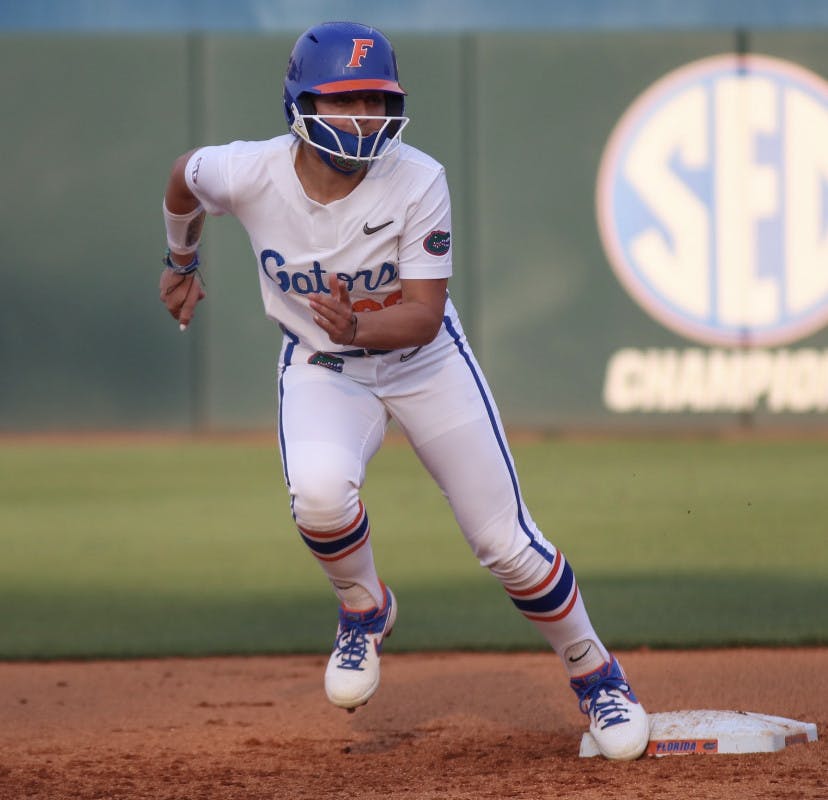 Outfielder Mia Buffano darts towards third base against Florida State Mar. 3