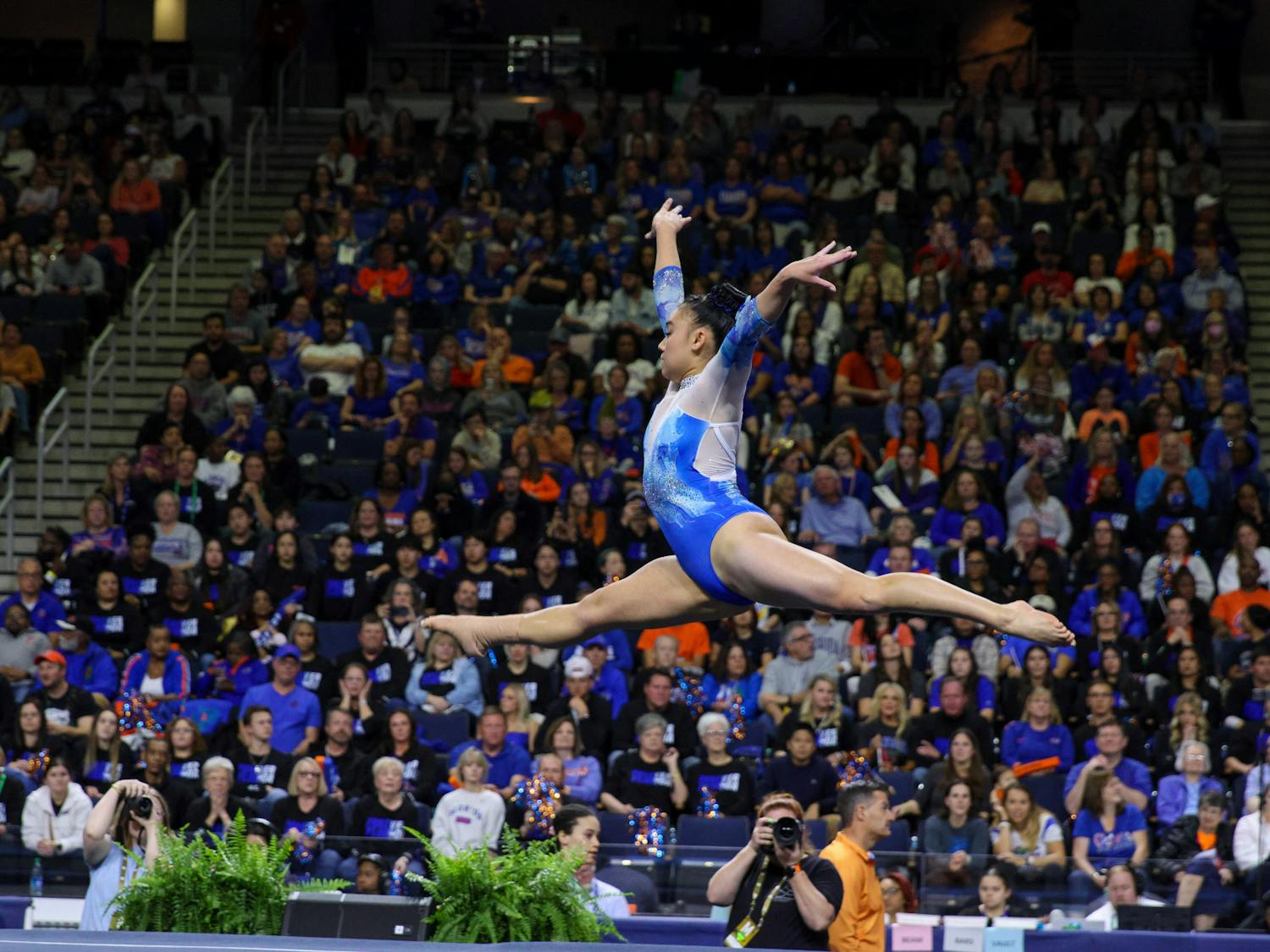 Sophomore Leanne Wong performs her floor routine in Session II of the SEC Championship in Duluth, Georgia Saturday, March 18, 2023.