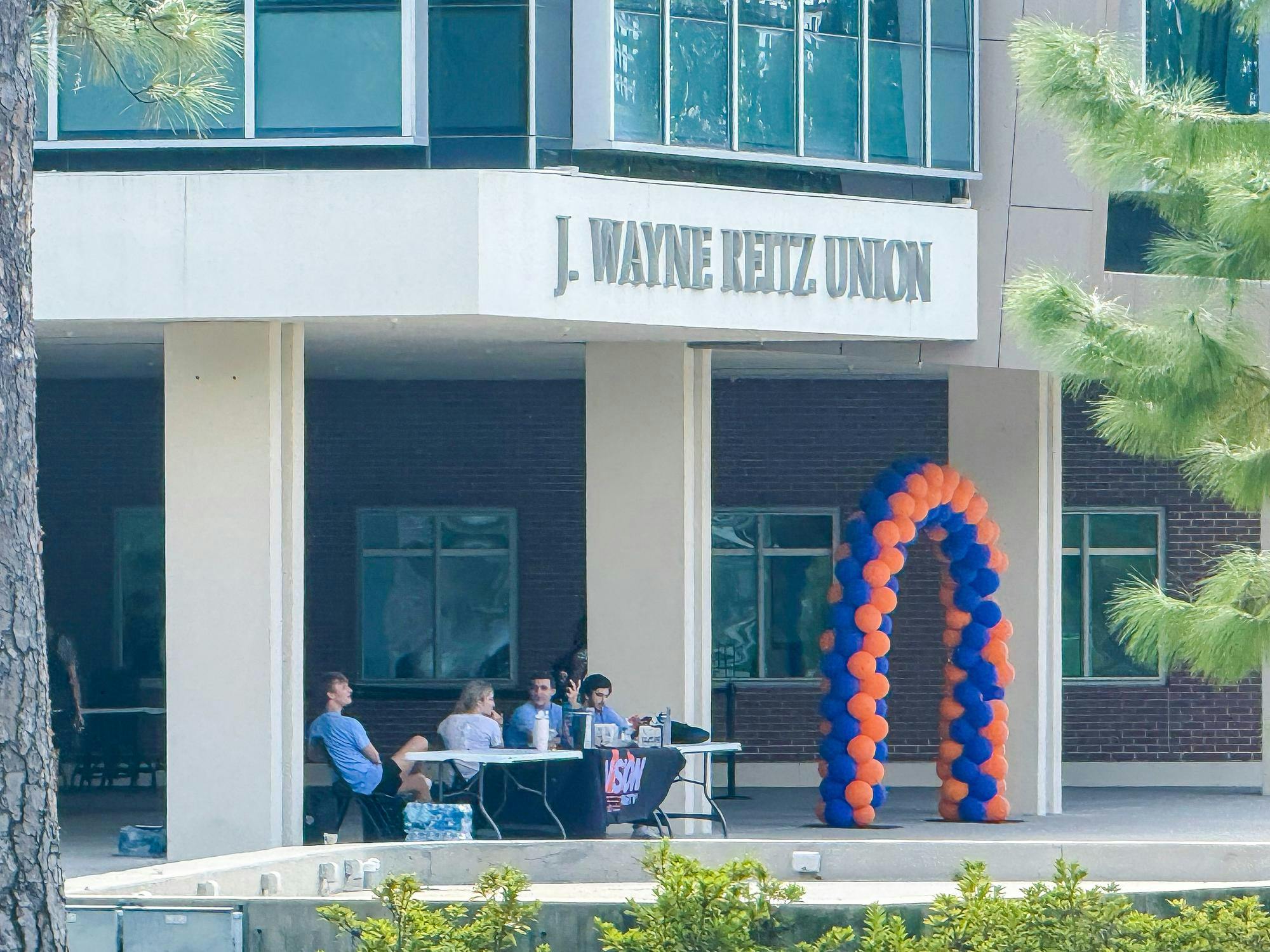 Vision Party members campaigning outside of the Reitz Union during the University of Florida falll student government election on September 29, 2025.
