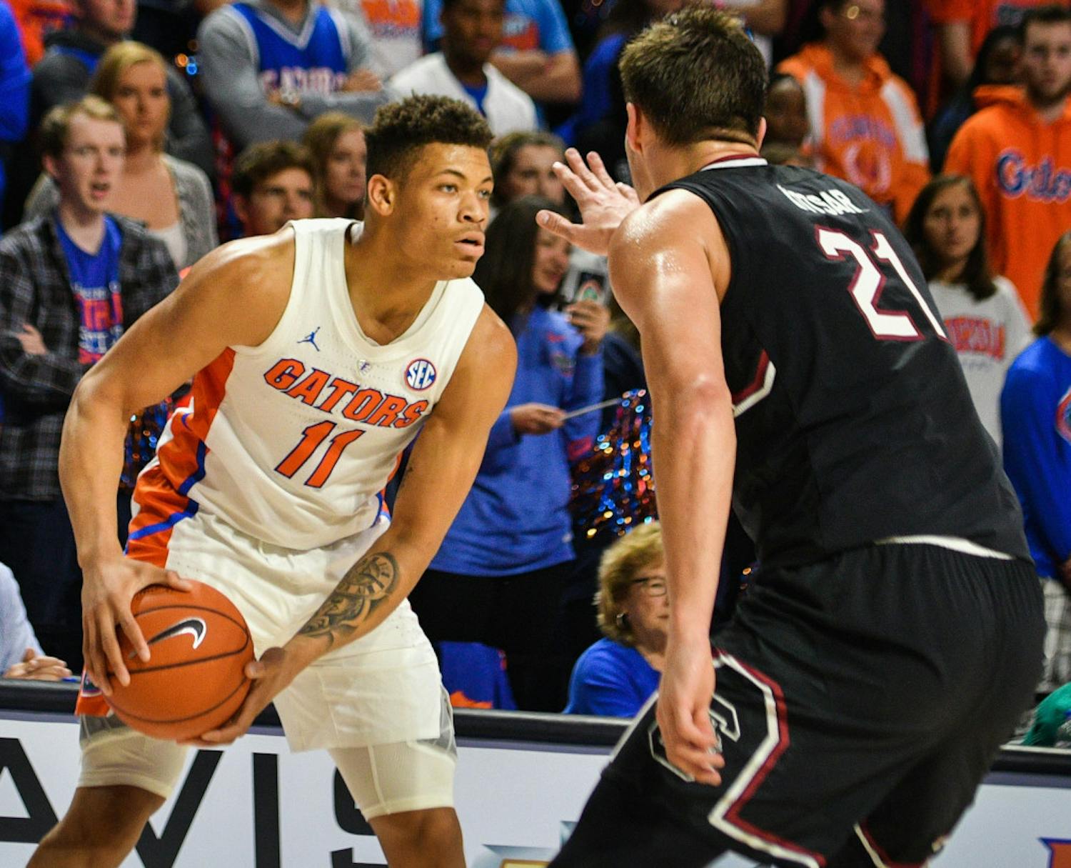 UF guard Keyontae Johnson dropped 11 points during Florida's 71-68 loss to Mississippi State. 
