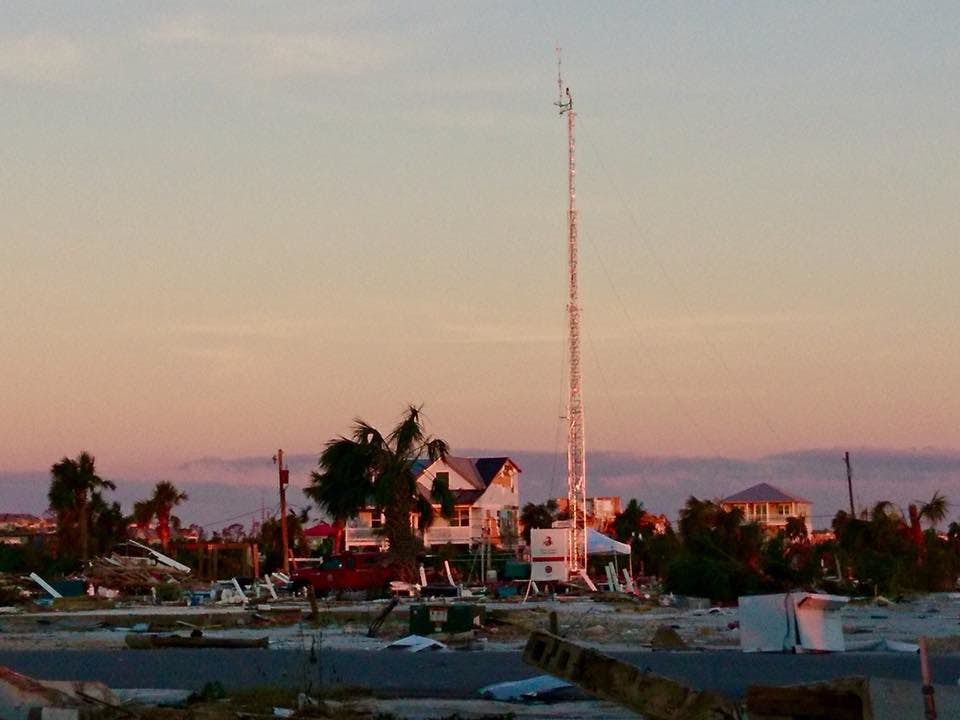 ACFR’s radio communications team set up a 100-foot radio tower in Mexico Beach to provide communication between rescue teams.