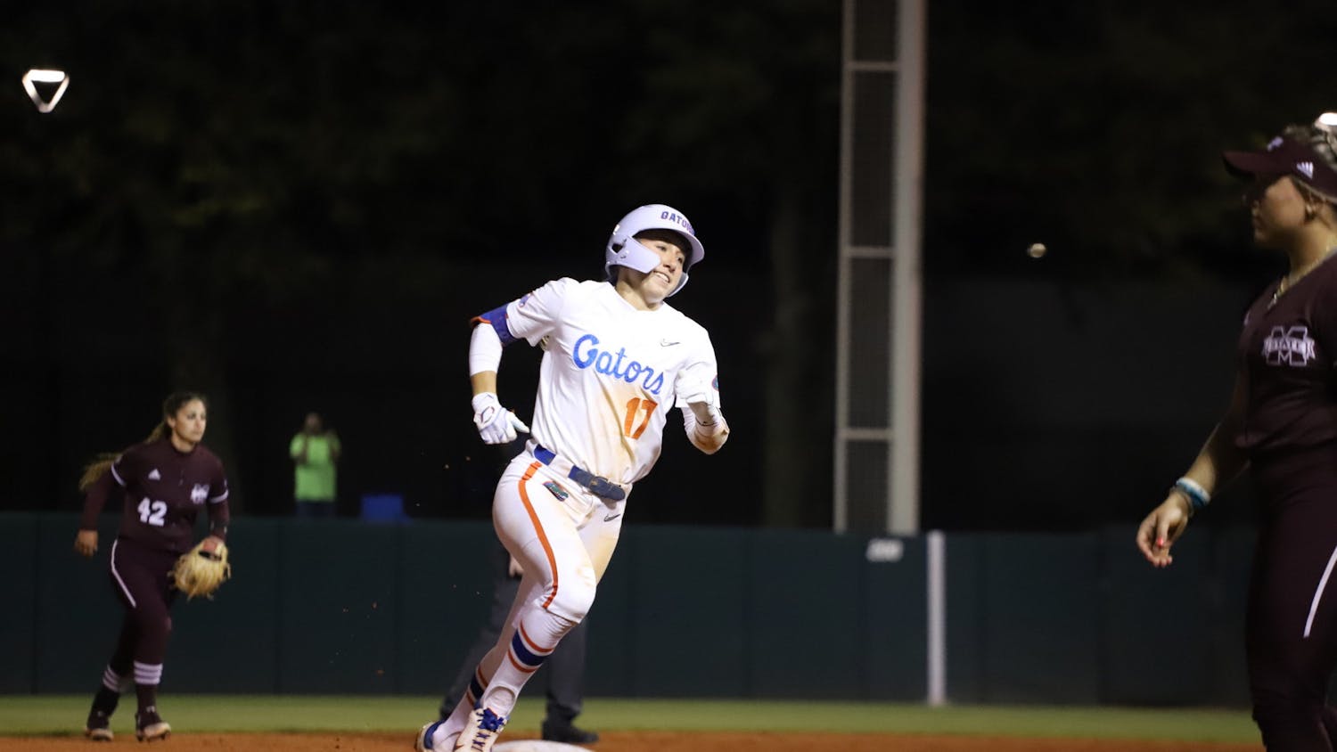 Florida's Skylar Wallace rounds the bases against Mississippi State March 14. She hit a game-winning RBI in the seventh inning Friday night propelling the Gators over Texas A&M. 