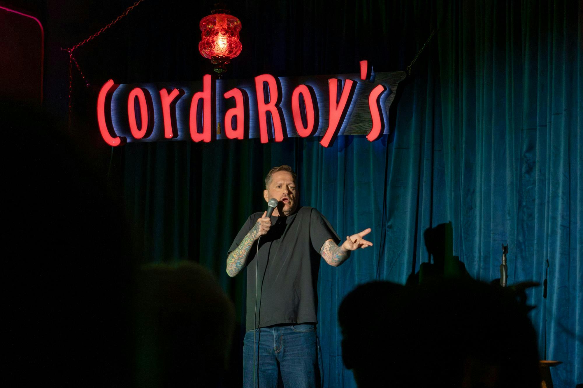 Ben Roy headlines the Tailwhip Comedy Show at CordaRoy’s in Gainesville, Fla., Friday, Jan. 30, 2026.