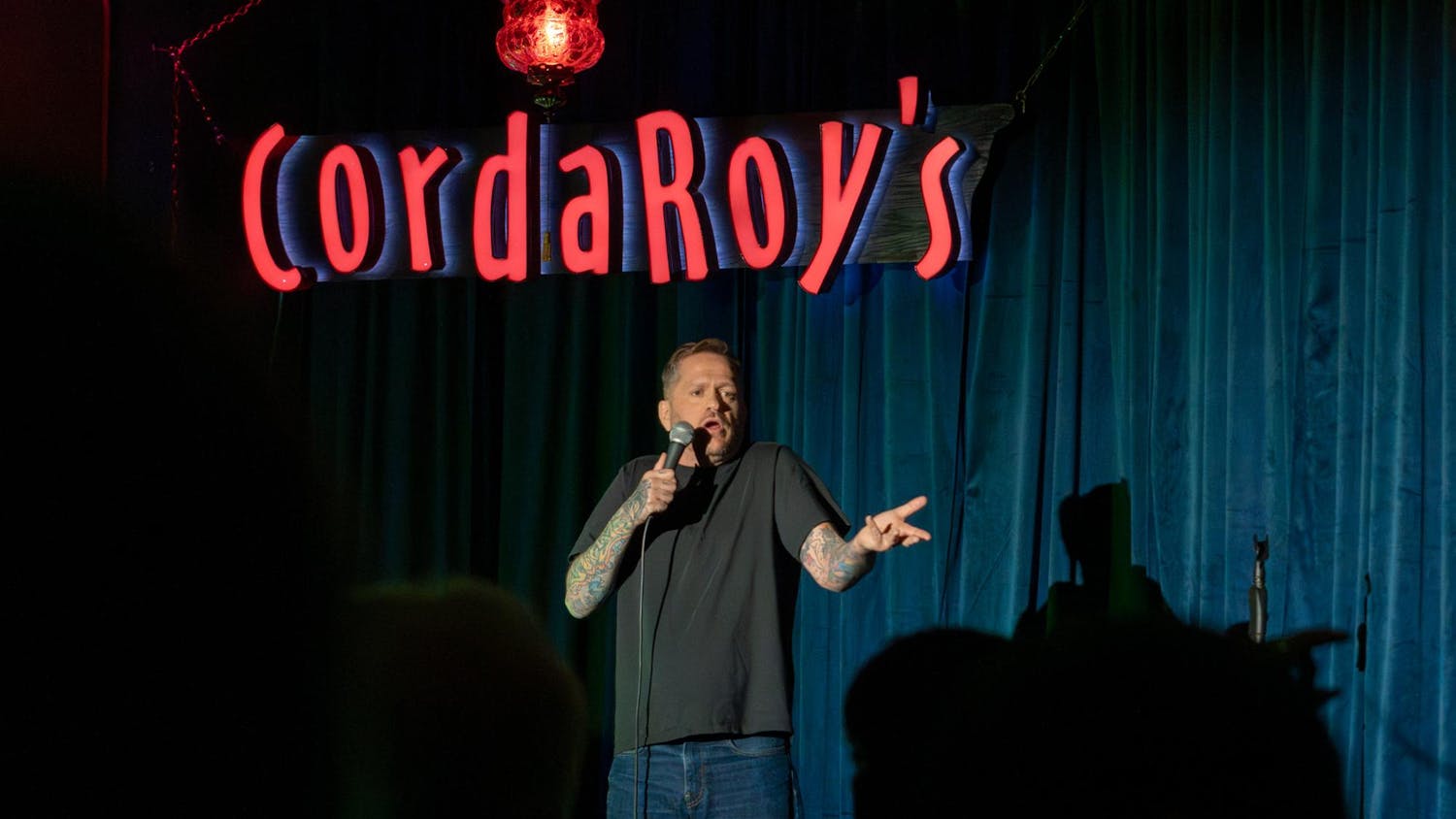 Ben Roy headlines the Tailwhip Comedy Show at CordaRoy’s in Gainesville, Fla., Friday, Jan. 30, 2026.