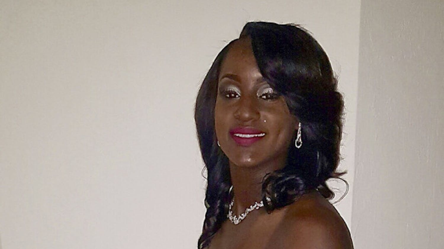 Eastside High School junior Naiesha Baker poses for a photo with the outfit she won from the Being Fab for Prom giveaway, which was started by UF alumnae Gabrielle Burch and Brooke Cantrell. “At first I thought it was fake that I had won. I had to ask my mom if this was for real,” she said.