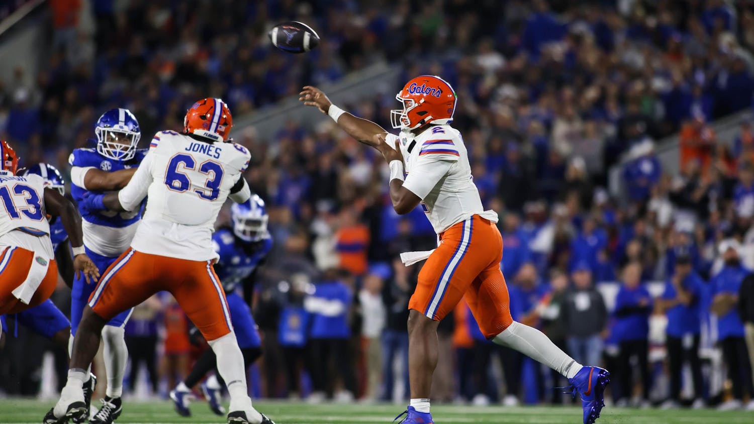 Florida Gators play against Kentucky in Lexington on Saturday, Nov. 8, 2025.