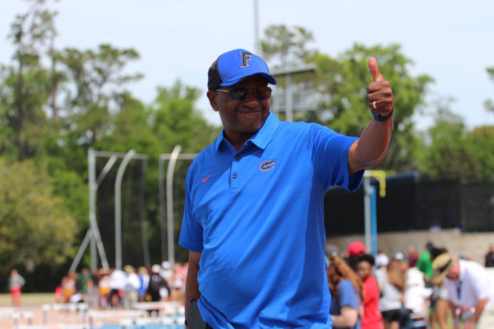 <p>UF track and field coach Mike Holloway. The Gators had 10 athletes bring home hardware from the SEC Outdoor Championships.</p>