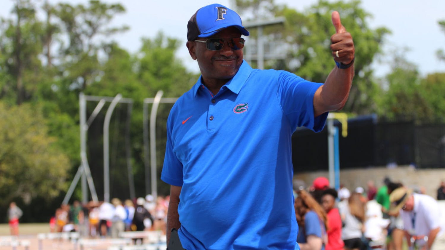 UF track and field coach Mike Holloway. The Gators had 10 athletes bring home hardware from the SEC Outdoor Championships.