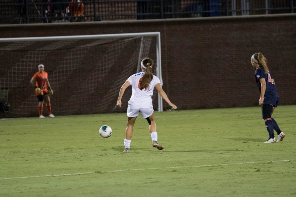 Forward Kit Loferski exited the game in the 81st minute with a red card for dissent in Florida's shutout loss to the Volunteers on Thursday night.