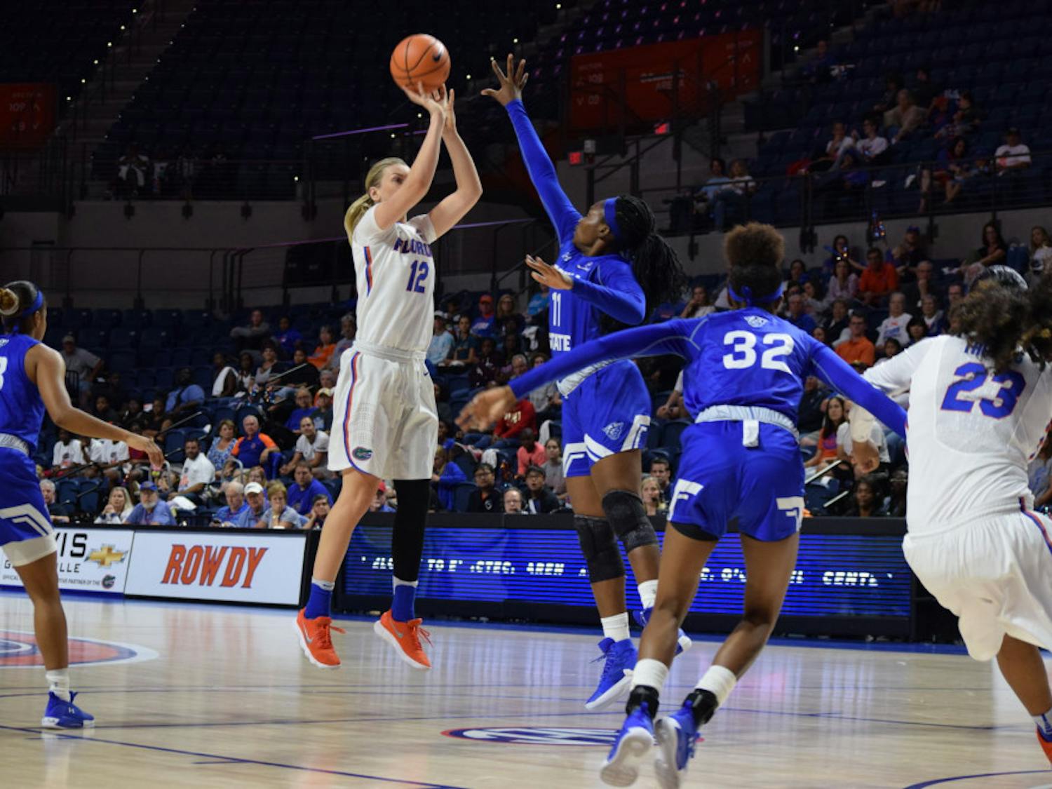 UF guard Paulina Hersler converted 3-of-5 attempts from beyond the arc in Florida's 82-66 against Georgia State on Saturday.