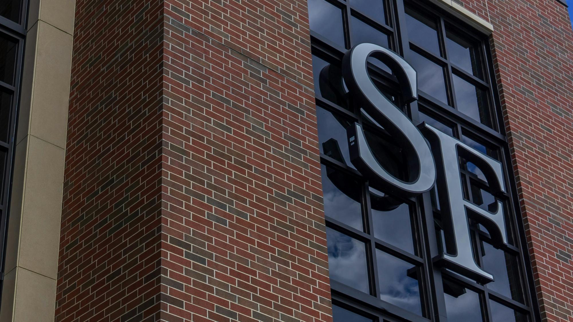 The Santa Fe logo as seen at Blount Hall located at 401 NW 6th St. Sunday, July 14, 2022. 