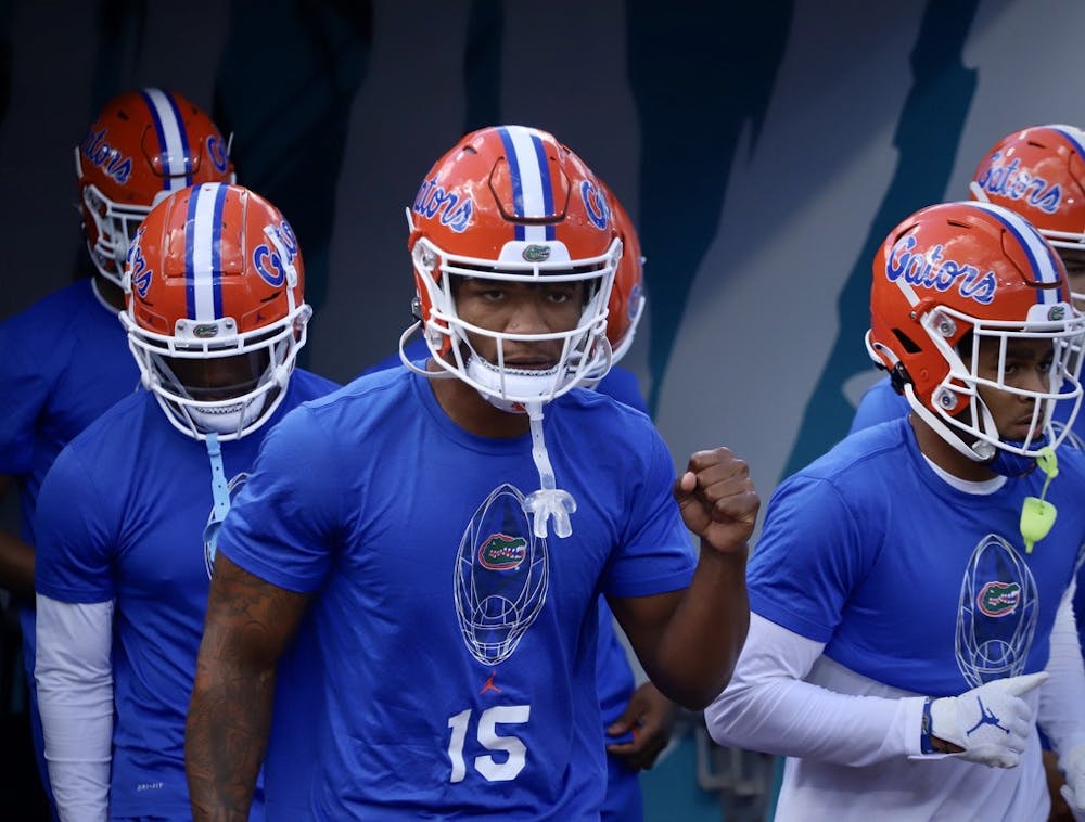 Florida quarterback Anthony Richardson in his warm up shirt ahead of the Gators' Oct. 30 game against No. 1 Georgia.