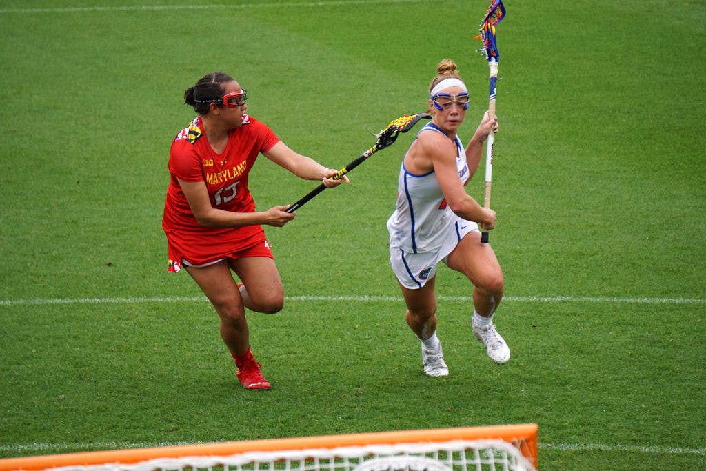 Lindsey Ronbeck runs toward the goal during Florida's 14-4 loss to Maryland on March 19, 2016, at Donald R. Dizney Stadium.