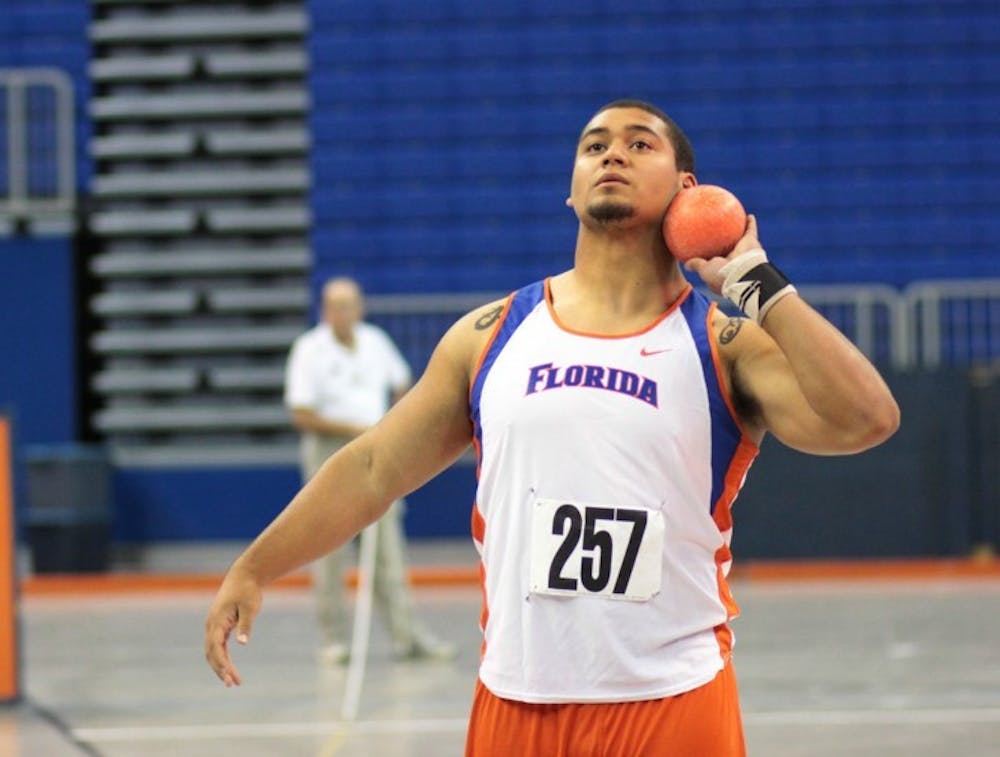 <p>With football season over, Gators freshman fullback Hunter Joyer made his debut for the track and field team Sunday, taking home fifth in the shot put at the Gator Invite.</p>