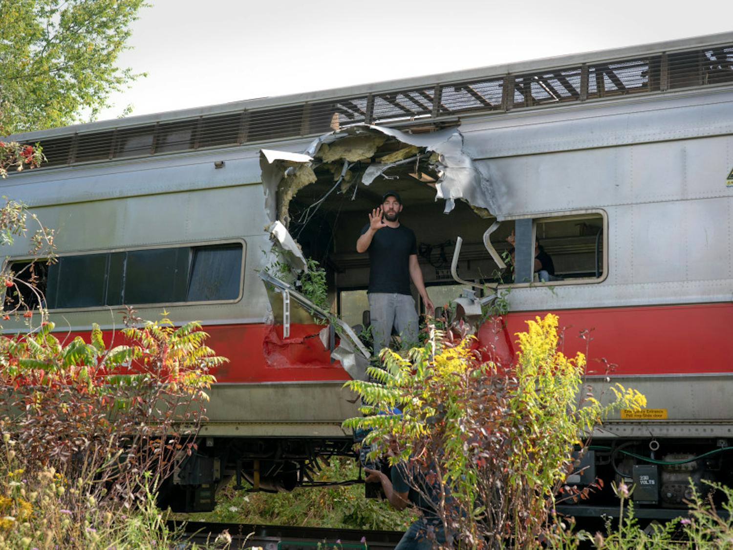 Director John Krasinski on the set of "A Quiet Place Part II."