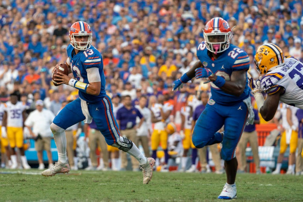 <p dir="ltr"><span>Quarterback Feleipe Franks (13) said the Gators are still working on fundamentals in practice. "You can't get complacent," he said.</span></p><p><span> </span></p>