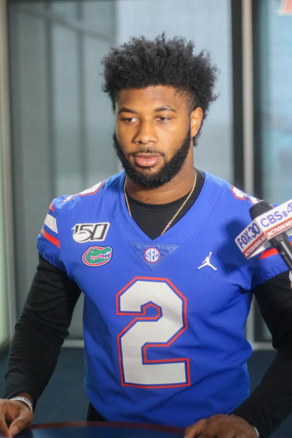 <p><span id="docs-internal-guid-2346873c-7fff-5eed-edfd-5b0dd9ec46e9"><span>Florida running back Lamical Perine said that the Gators are “for sure” a College Football Playoff team at UF’s media day on Thursday. Perine rushed for 826 yards and seven touchdowns last season as UF won 10 games and a New Year’s Six bowl.</span></span></p>