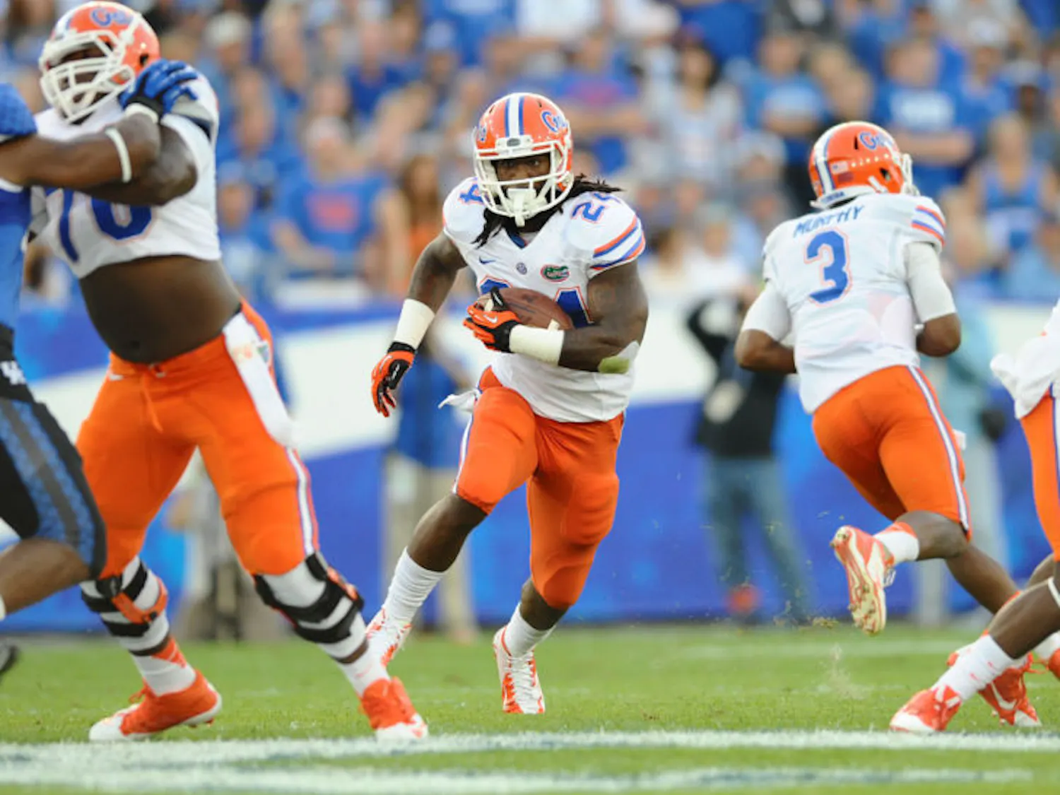 Matt Jones runs down the field during Florida’s 24-7 victory against Kentucky on Sept. 28 at Commonwealth Stadium in Lexington, Ky. 