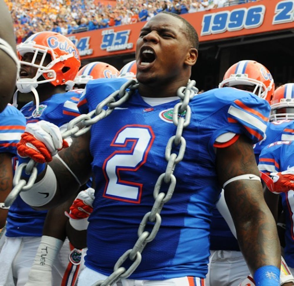 <p>Gators defensive tackle Dominique Easley is known for being a jokester in the locker room, helping keep teammates light before kickoff.</p>