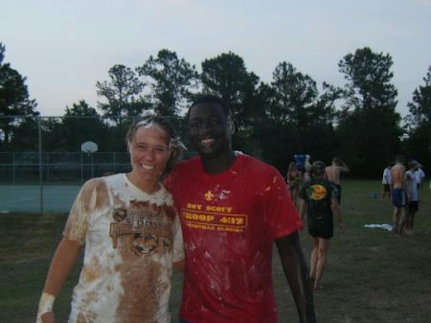 Sarah Landauer and the author, Richard Johnson, after a Young Life event in 2010 at Trinity United Methodist Church.