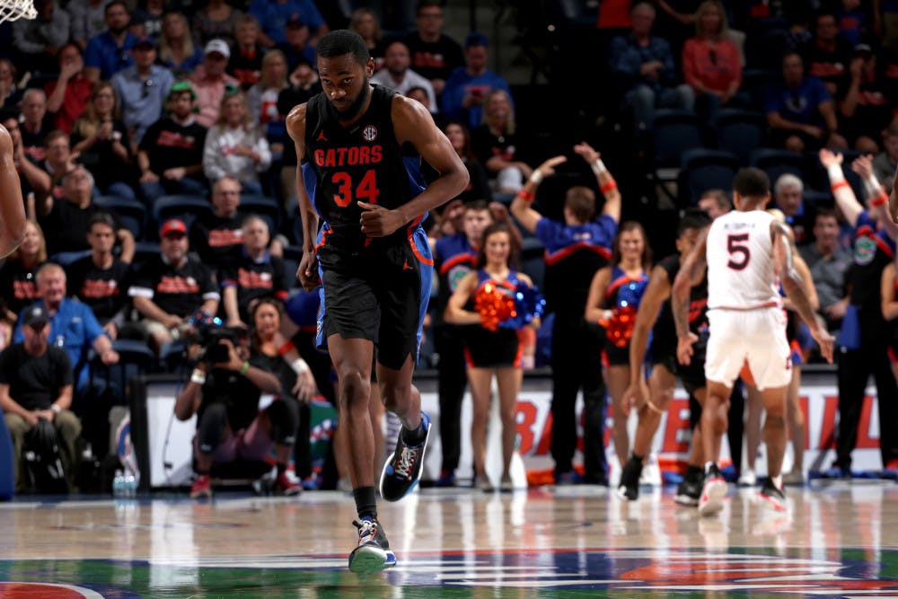 Chris Sutherland making his first appearance as a Florida basketball player against then-No. 4 Auburn.