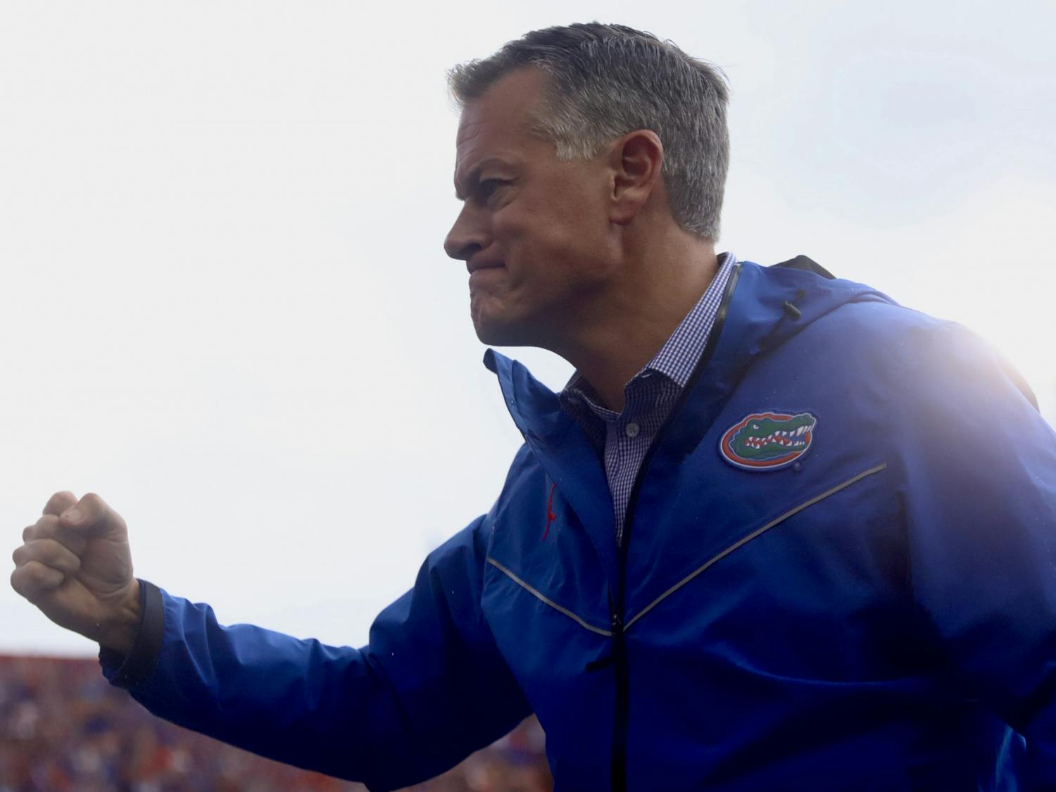 Florida Athletic Director Scott Stricklin, photographed during Florida’s football game against Alabama on Sept. 18, received several emails from a player’s mother further detailing the abuse of women’s basketball coach Cameron Newbauer early in 2019.