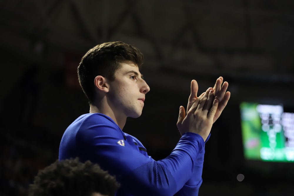<p>Gators coach Mike White has been impressed with redshirt freshman guard Alex Klatsky (pictured) and freshman Jack May this offseason.</p>