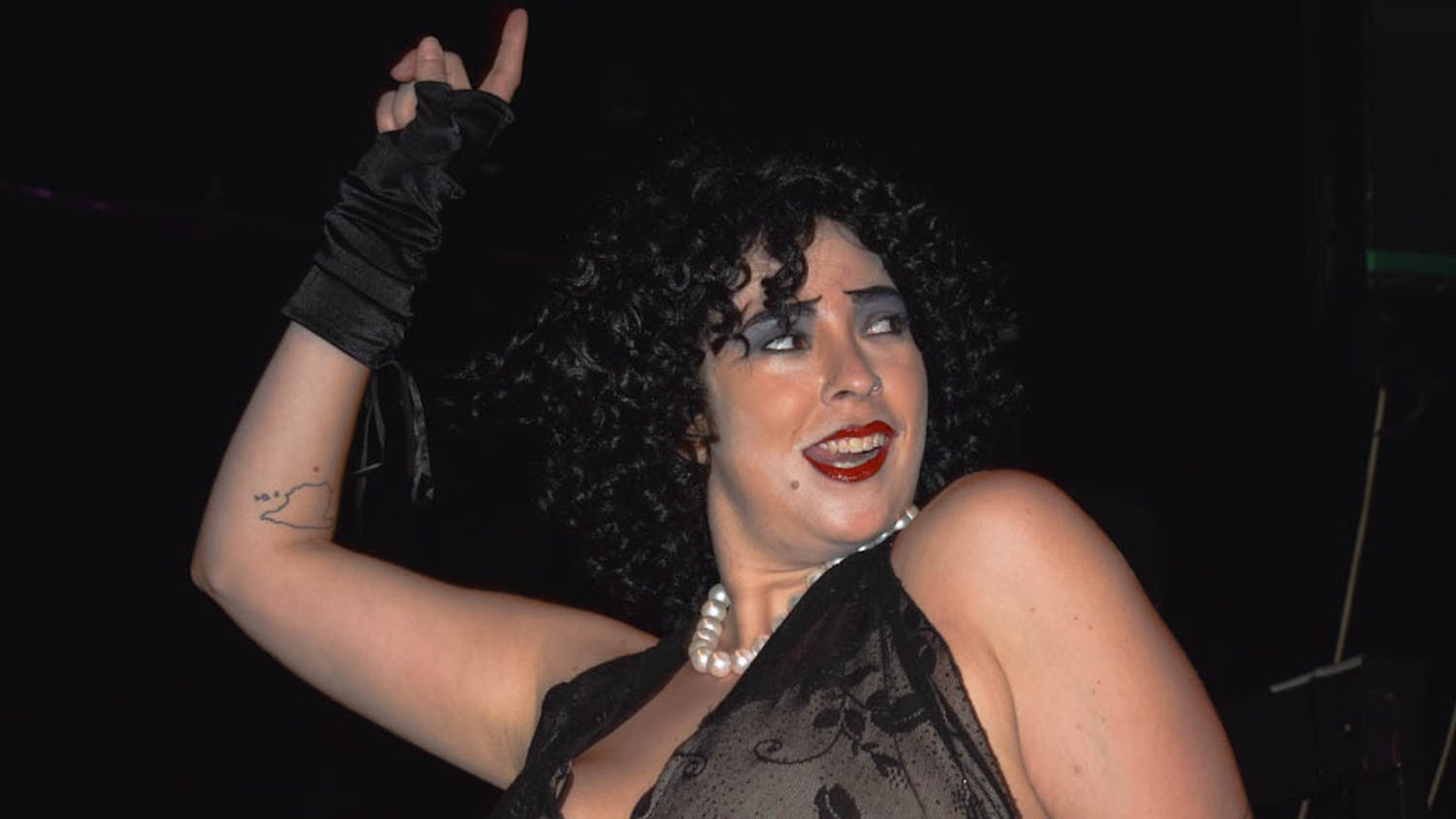 It came from outer space and settled on a small stage in Gainesville. The feature crept up in the form of a summer-themed production of The Rocky Horror Picture Show. The show, presented by Glory Days & Frankie and The Pretenders, will be held at the High Dive, located at 210 SW 2nd Ave, until Aug. 2. The stage, adorned with pool noodles and dildos, hosts the stilettos-wearing cast while the original 1975 picture plays behind them. The troupe puts on its Rocky “Super Wet Supersoaker Summer Extravaganza” throughout July and early August each year.