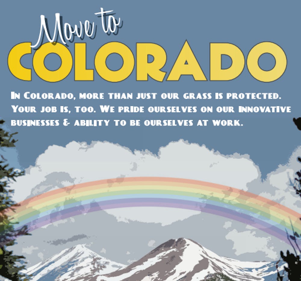 <p>The ad, featured in Florida newspapers including The Alligator, was paid for by Good Business Colorado.</p>