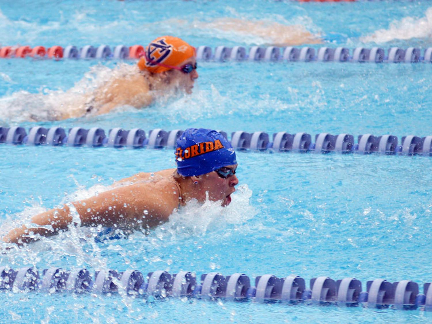 Elizabeth Beisel swims during Florida's 173.5-124.5 win against Auburn on Jan. 25 in the O'Connell Center.