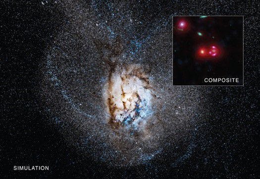 The SPT0346-52 hyper-starburst galaxy, which produces stars at an unusually high rate.