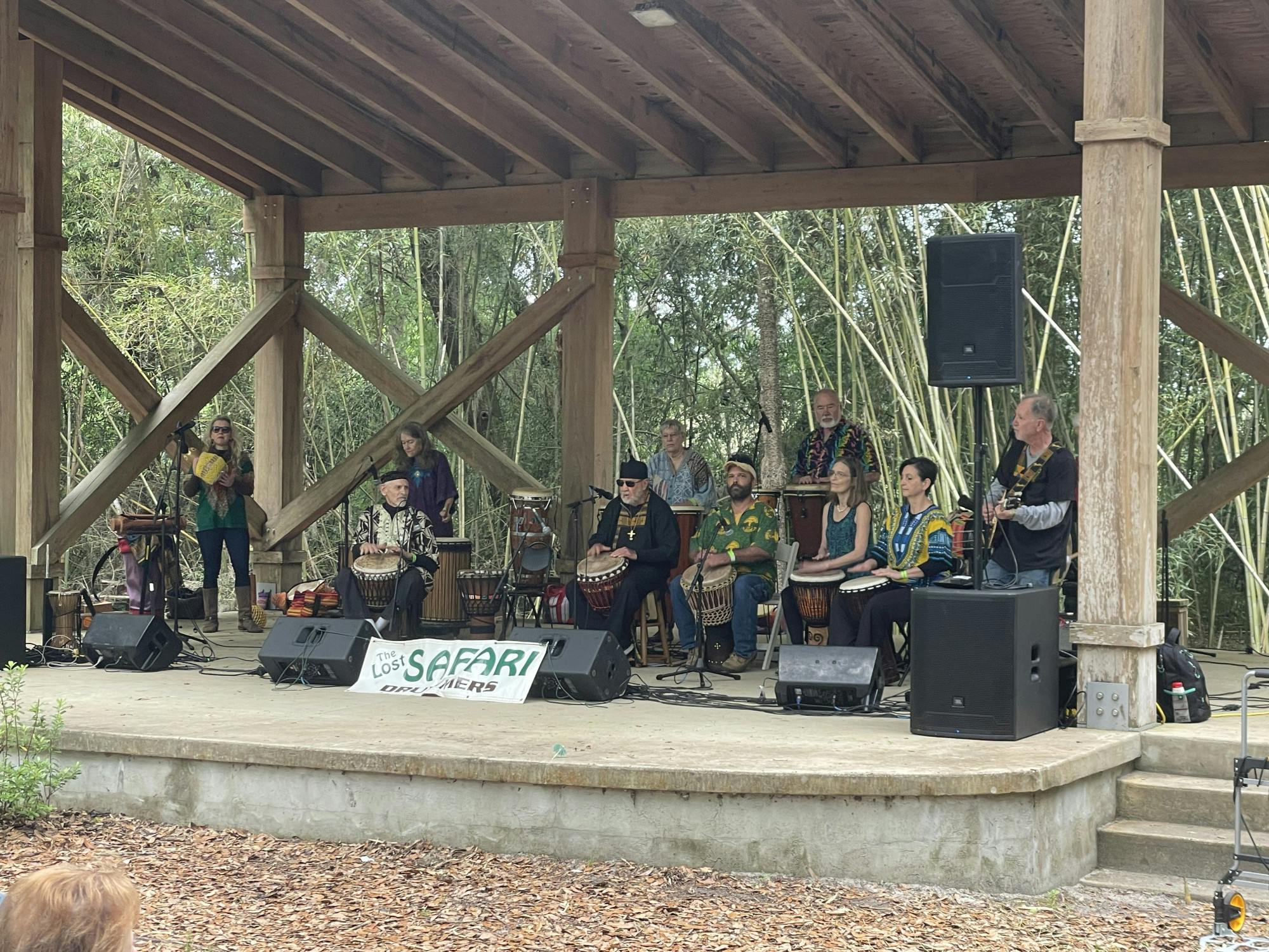 The Lost Safari Drummers perform at Kanapaha Gardens during the Spring Garden Festival on Sunday, March 24, 2024.