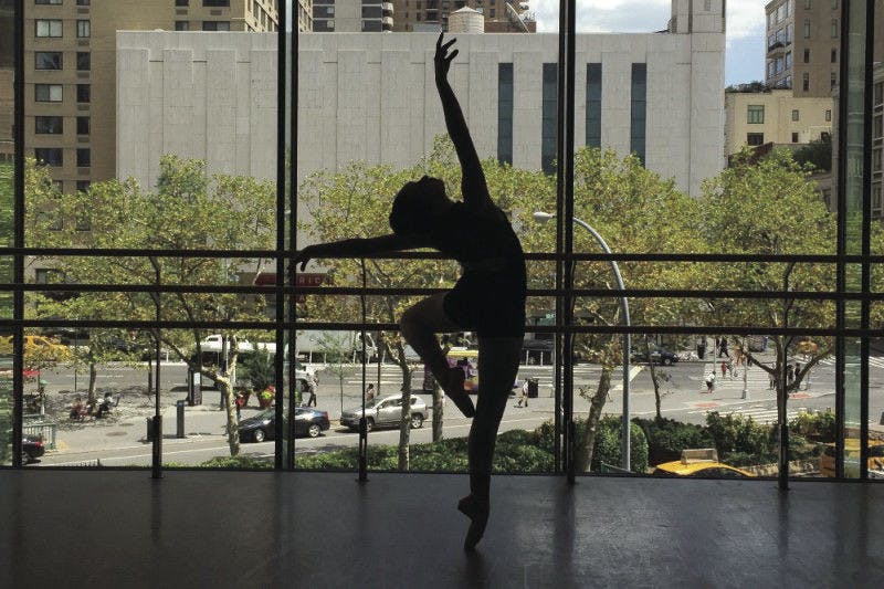 Mia Caceres-Nielsen, 17, dancing at the Glorya Kaufman Dance Studio at The Juilliard School in New York City.