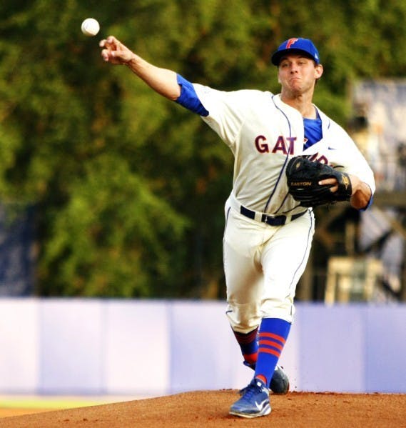 Jonathon Crawford tossed six scoreless innings in the Gators' 7-0 victory against the Tigers Friday night in Gainesville.