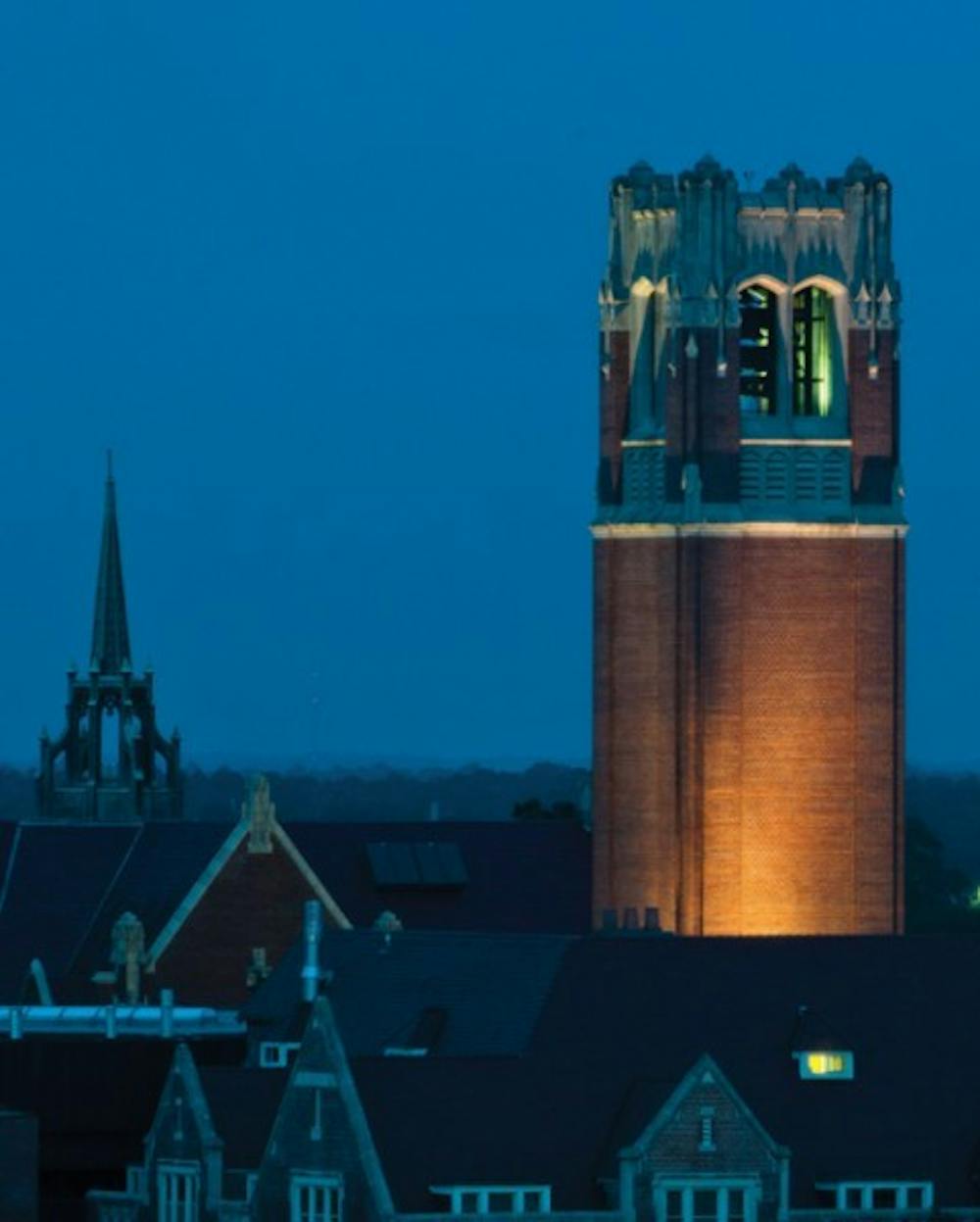 <p>Century Tower is a 157-foot-tall carillon tower in the center of UF’s campus. The carillon bells can be heard each quarter of the hour from 8 a.m. to 8 p.m.</p>