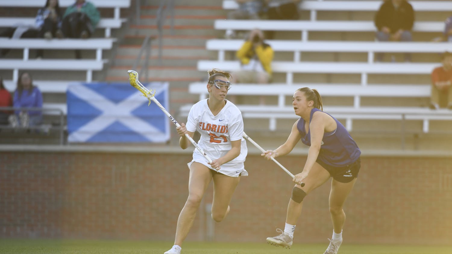 Senior attacker Ashley Gonzalez looks to score during Florida’s 22-2 win over the Scotland National Team on Wednesday, February 14, 2024. 