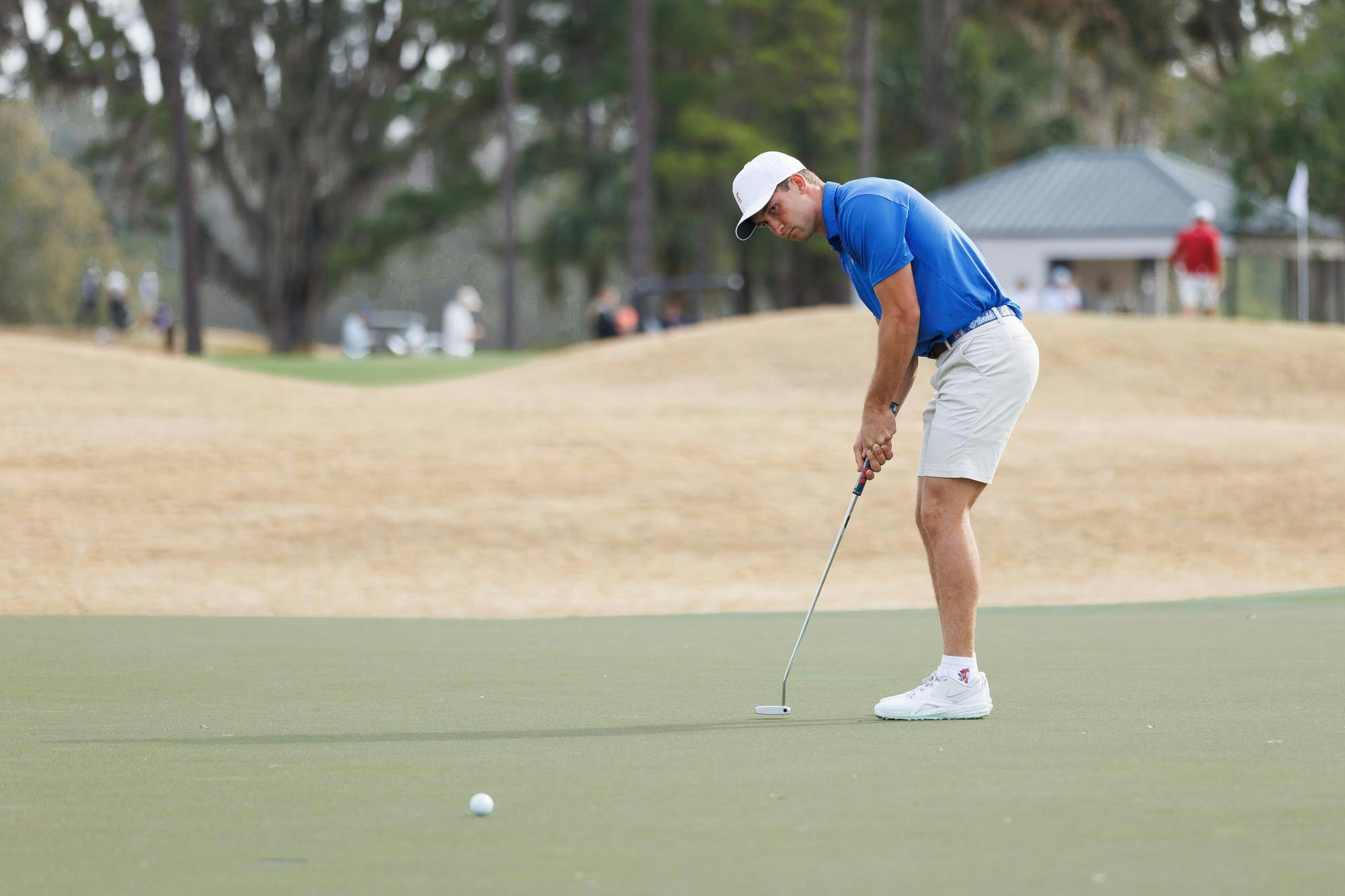 Florida’s Matthew Kress putts during the Gators Invitational, an NCAA golf tournament, at the Mark Bostick Golf Course, Sunday, Feb. 15, 2026, in Gainesville, Fla.