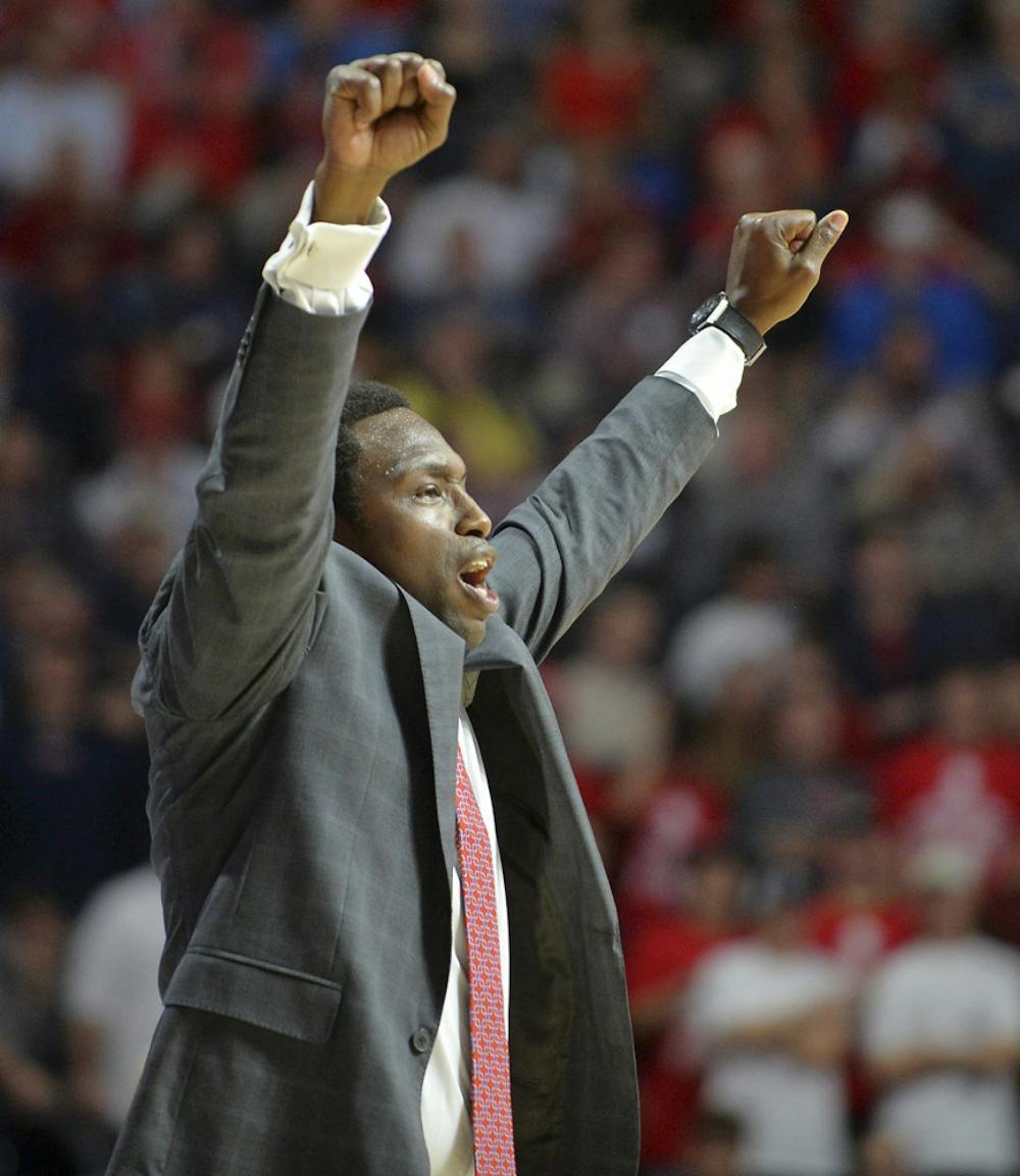 <p>Alabama coach Avery Johnson gestures during the first half of an NCAA college basketball game against Mississippi in Oxford, Miss., Thursday, Jan. 7, 2016. Mississippi won 74-66. (AP Photo/Thomas Graning)</p>