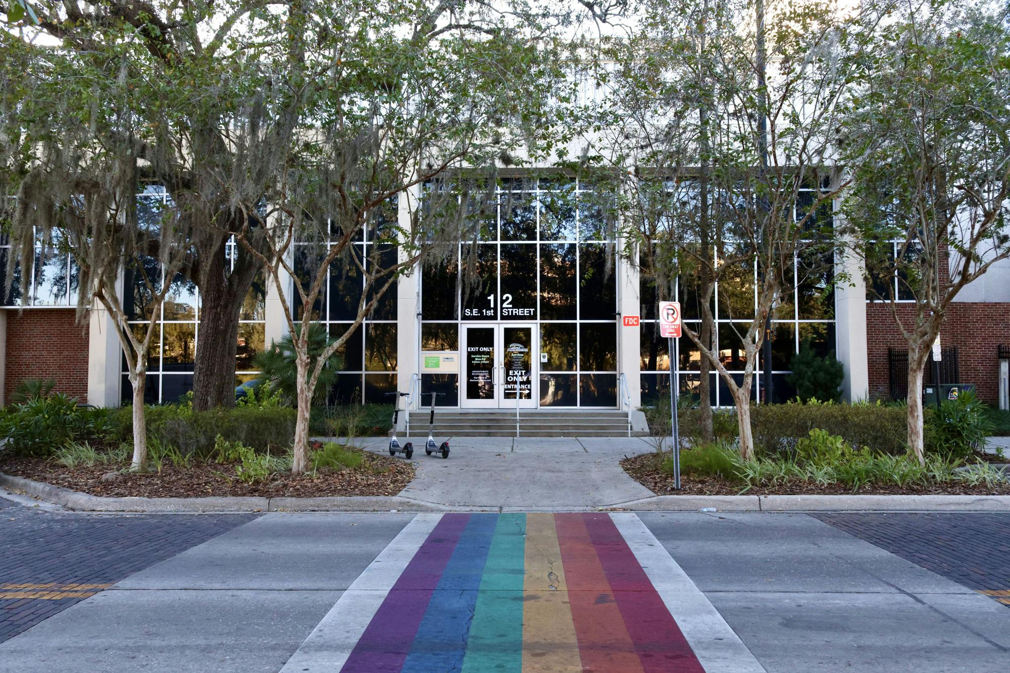 The Alachua County Tax Collector stands on University Avenue on Sunday, Nov. 5, 2023. 