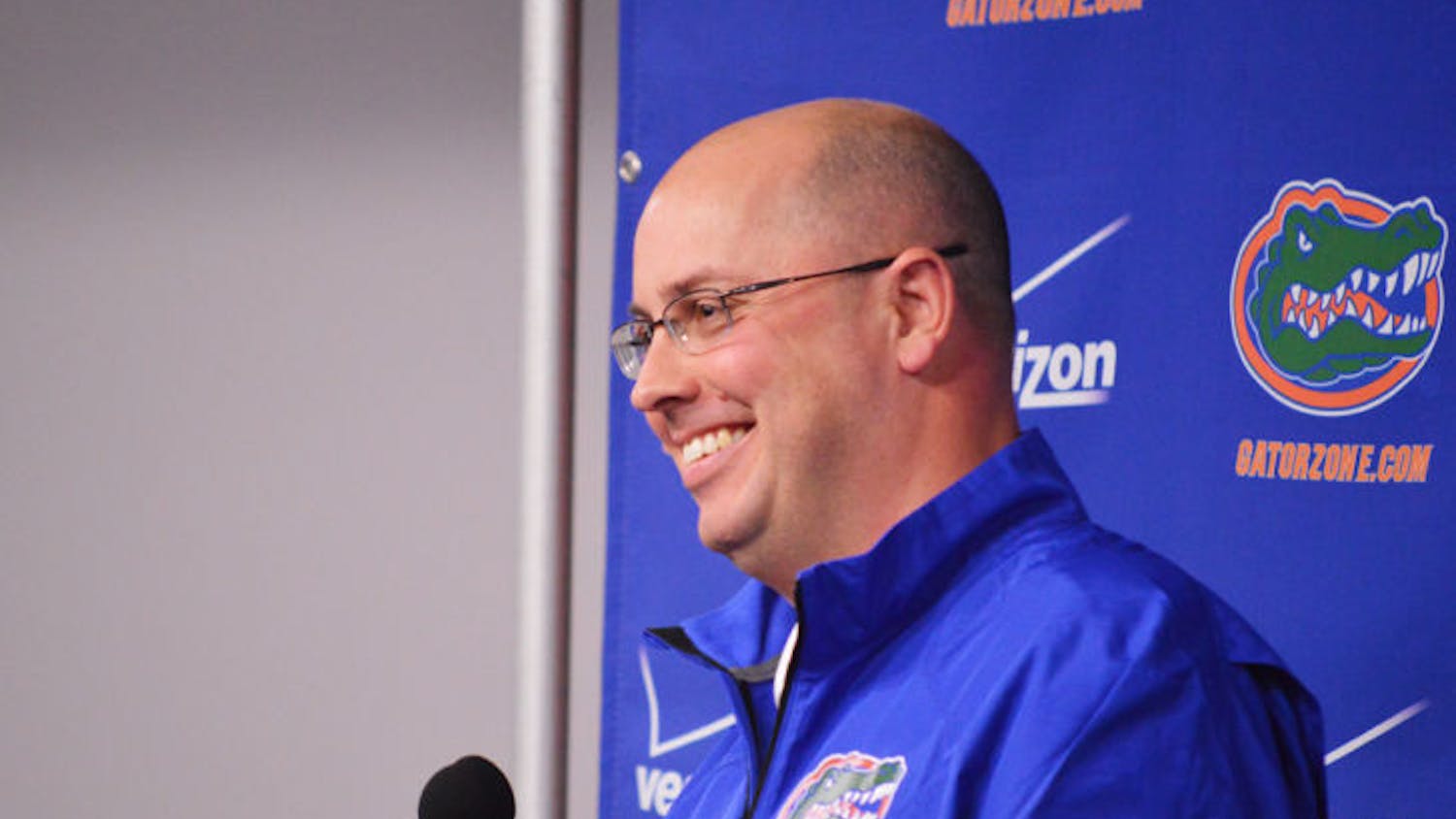 Offensive coordinator Kurt Roper addresses the media during his introductory press conference on Jan. 13. Four-star quarterback Sheriron Jones, who was recruited by Roper, committed to Florida on Sunday.