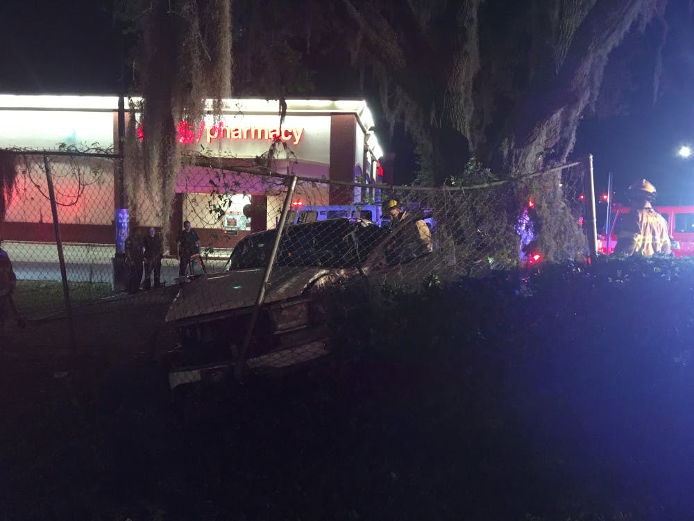 Gainesville Police and Gainesville Fire Rescue responded to a crash at the intersection of NW 23rd Avenue and NW 43rd Street, where a truck hit the CVS. Pharmacy