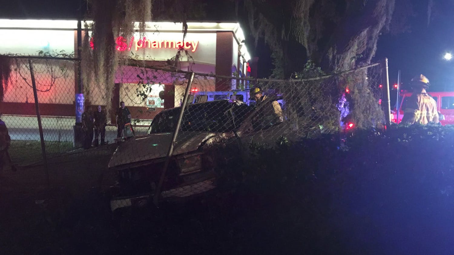 Gainesville Police and Gainesville Fire Rescue responded to a crash at the intersection of NW 23rd Avenue and NW 43rd Street, where a truck hit the CVS. Pharmacy
